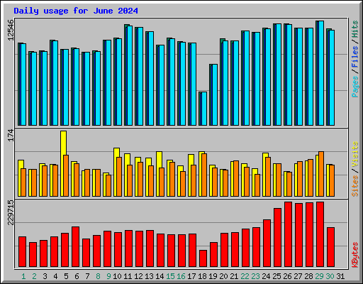 Daily usage for June 2024