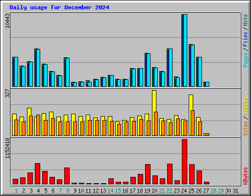 Daily usage for December 2024