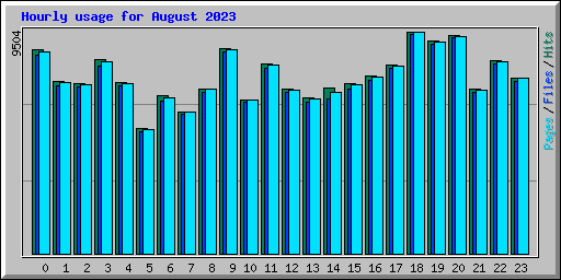 Hourly usage for August 2023