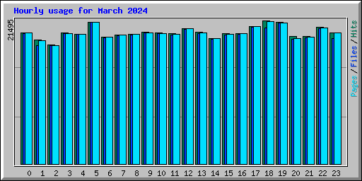 Hourly usage for March 2024