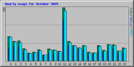 Hourly usage for October 2025