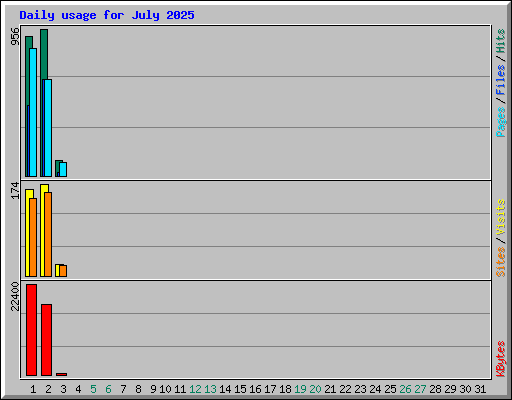 Daily usage for July 2025