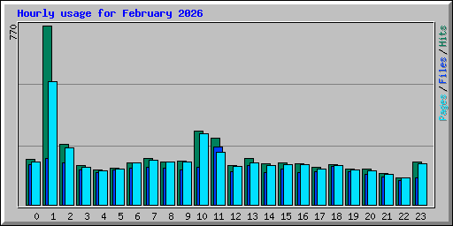 Hourly usage for February 2026